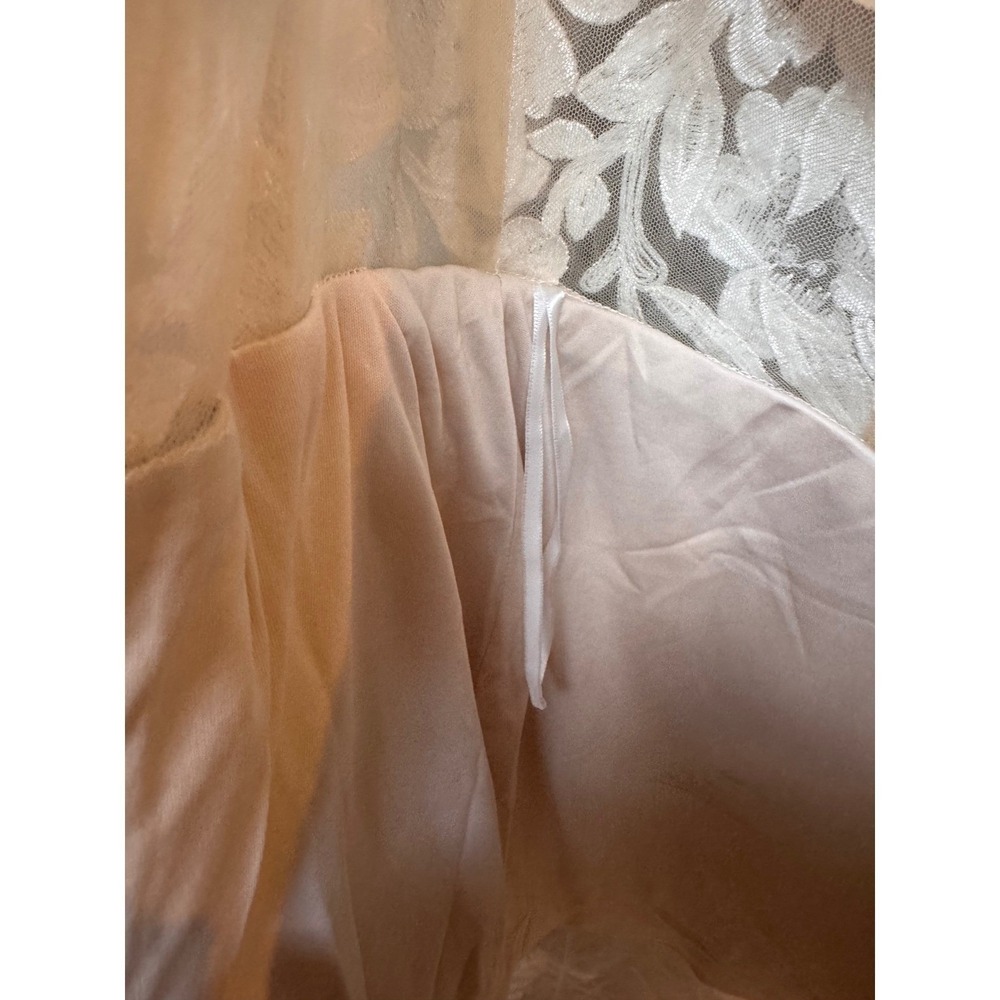 Wedding Bridal Gown White Dress XS/S Lace Floral Appliqué Sheer Long Sleeve - Picture 15 of 16